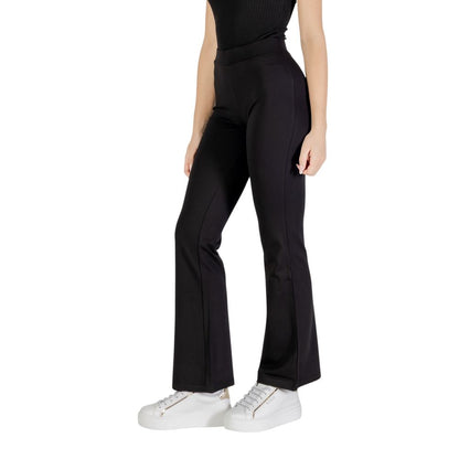 Black Viscose Flared Pants