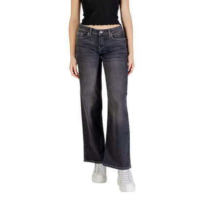 Black Cotton Bootcut Jeans