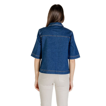 Blue Cotton Shortsleeve Shirt