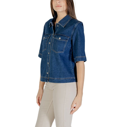 Blue Cotton Shortsleeve Shirt