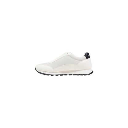Black And White Polyester Athletic Sneakers