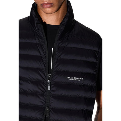 Black Polyamide Sleeveless Jacket