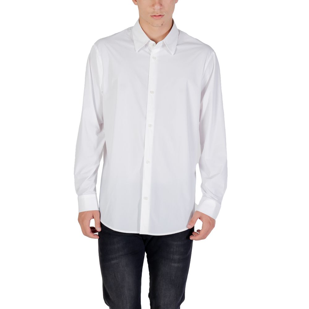 Cream Elastane Dress Shirt