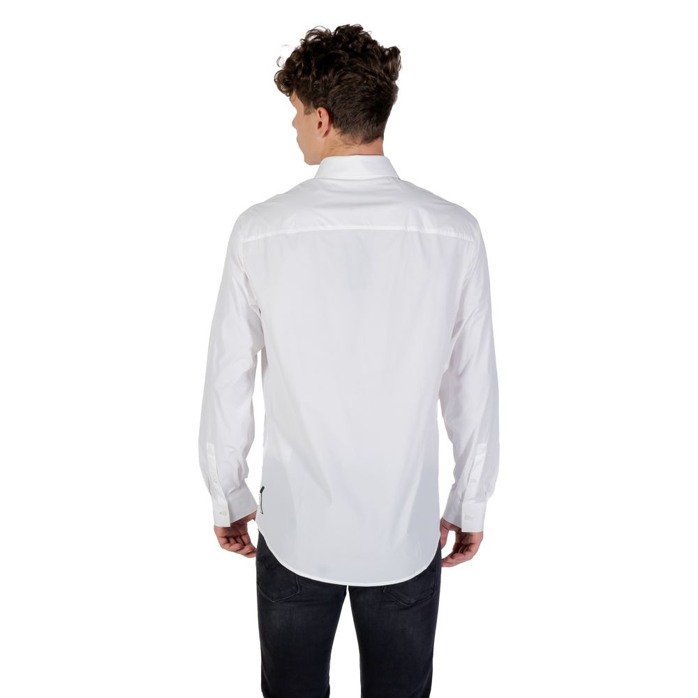 Cream Elastane Dress Shirt