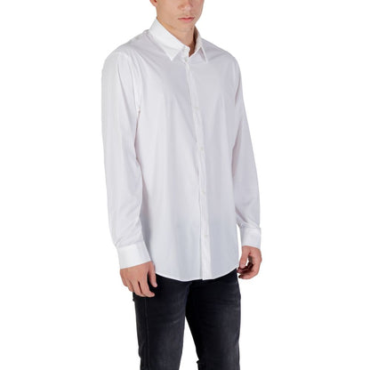 Cream Elastane Dress Shirt