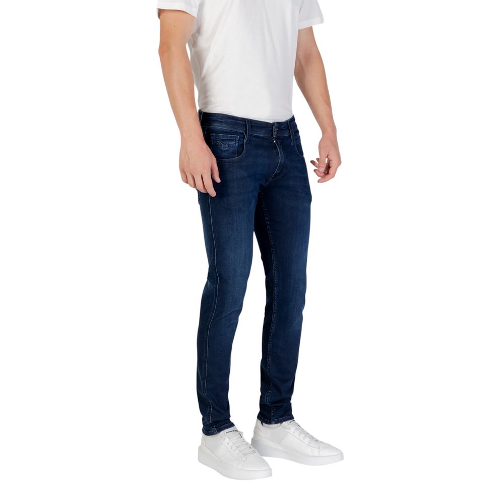 Blue Cotton Skinny Jeans
