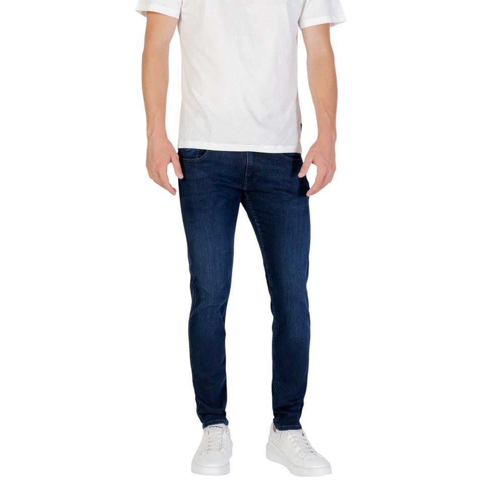 Blue Cotton Skinny Jeans