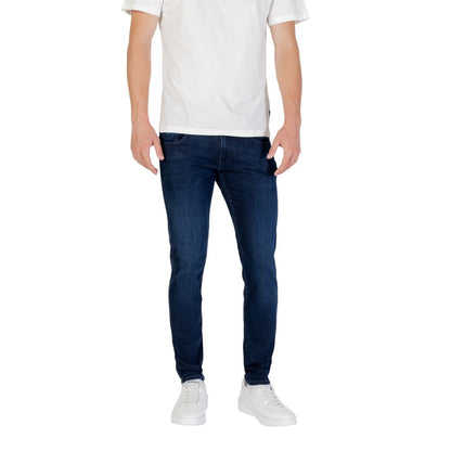 Blue Cotton Skinny Jeans