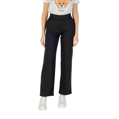 Black Viscose Casual Pants