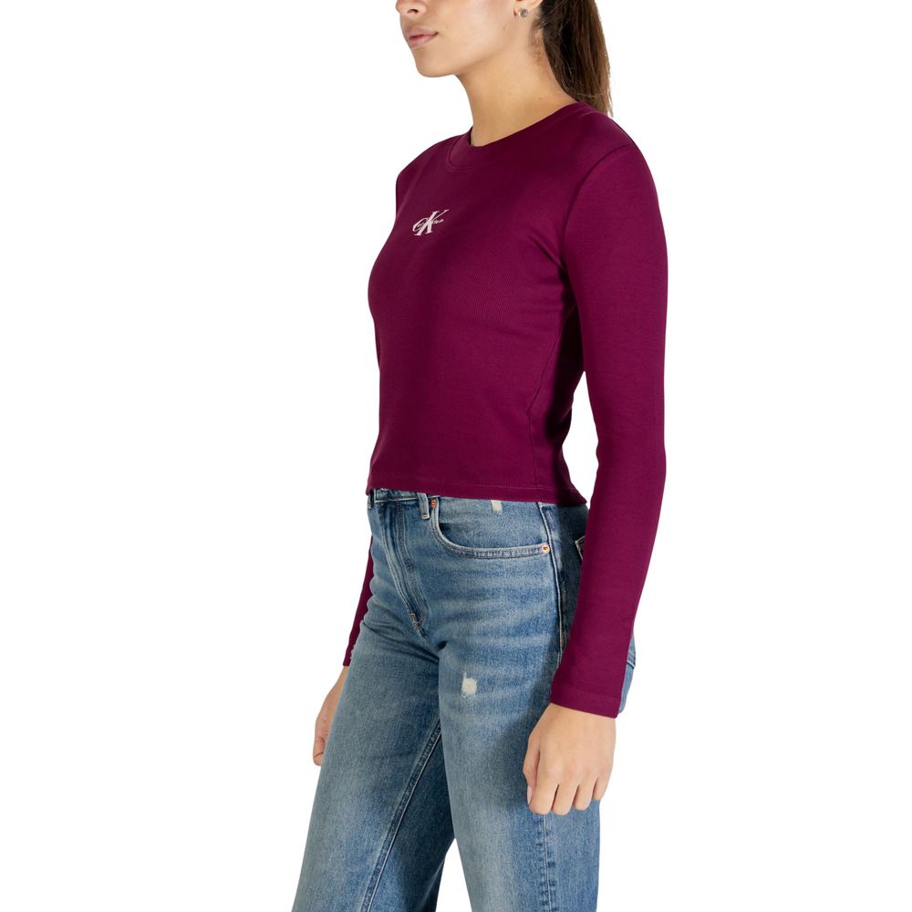 Bordeaux Cotton Long Sleeve T-Shirt