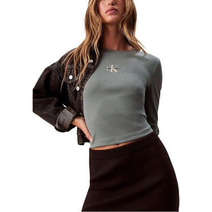 Bicolor Cotton Long Sleeve T-Shirt