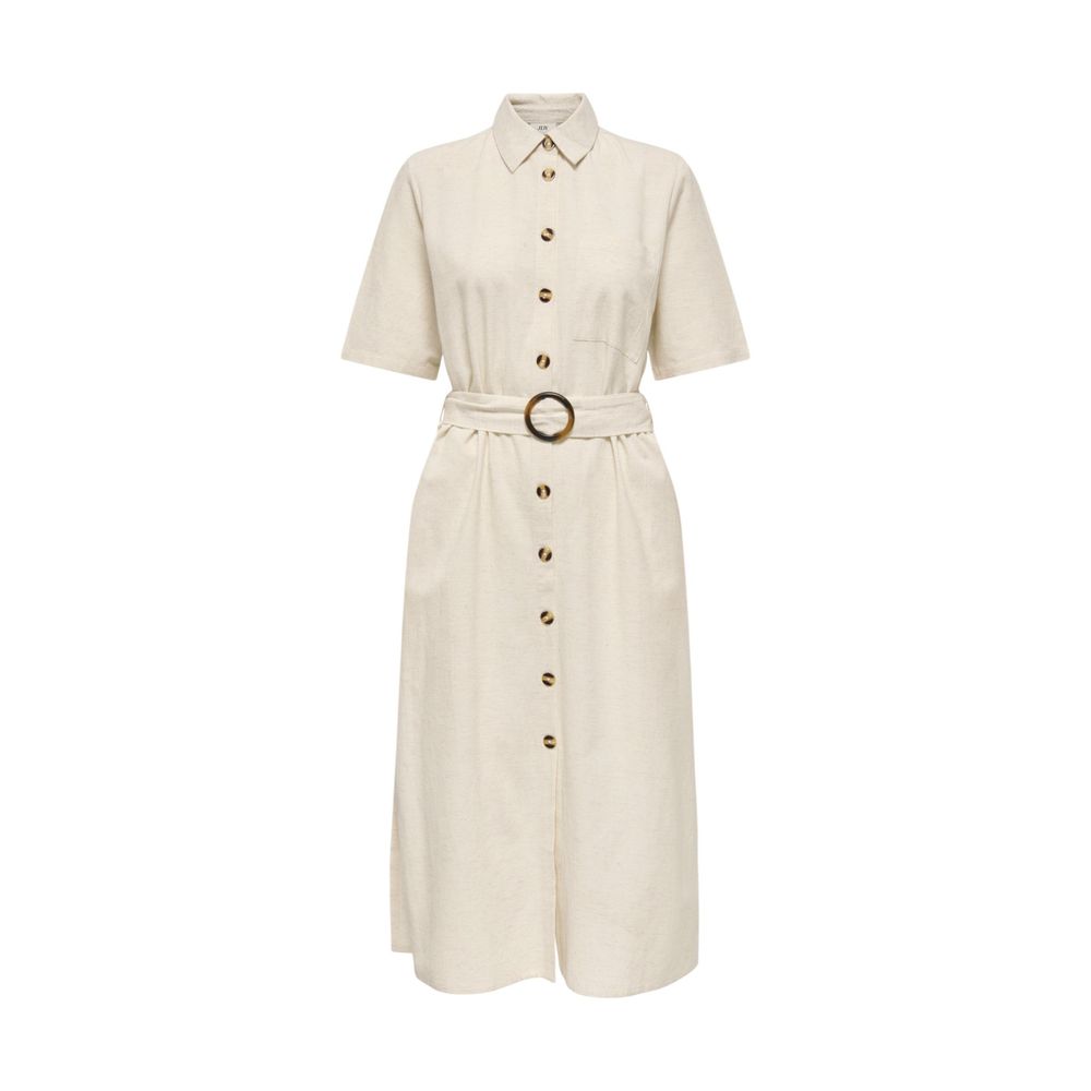 Beige Cotton Long Dress