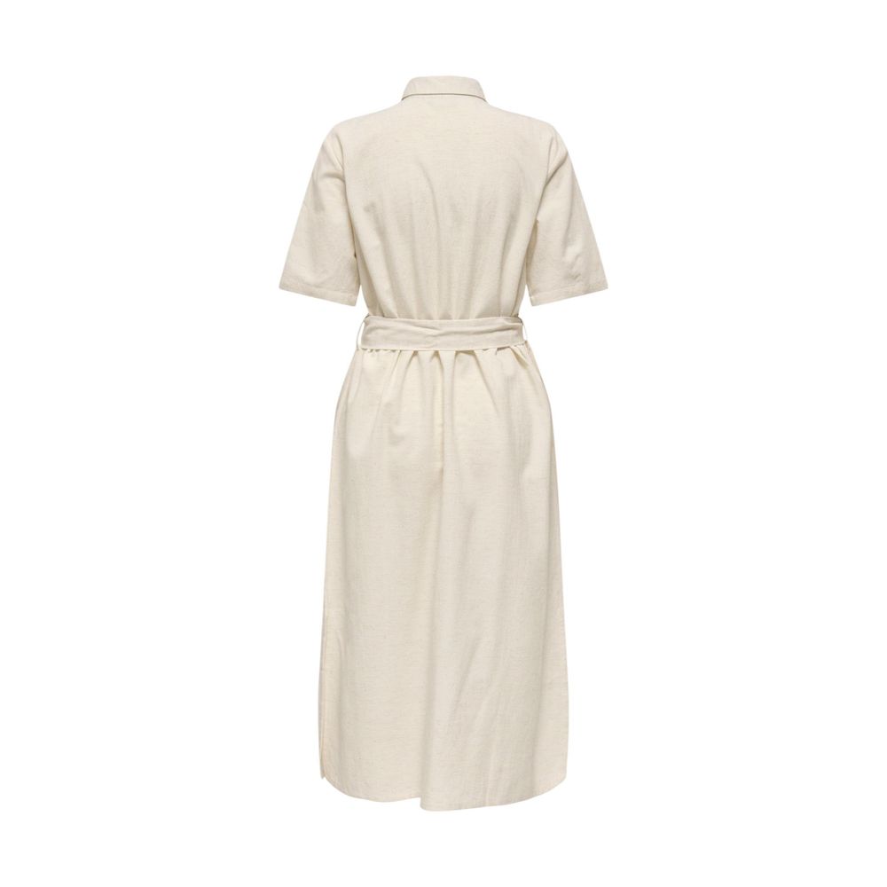 Beige Cotton Long Dress
