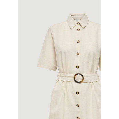 Beige Cotton Long Dress