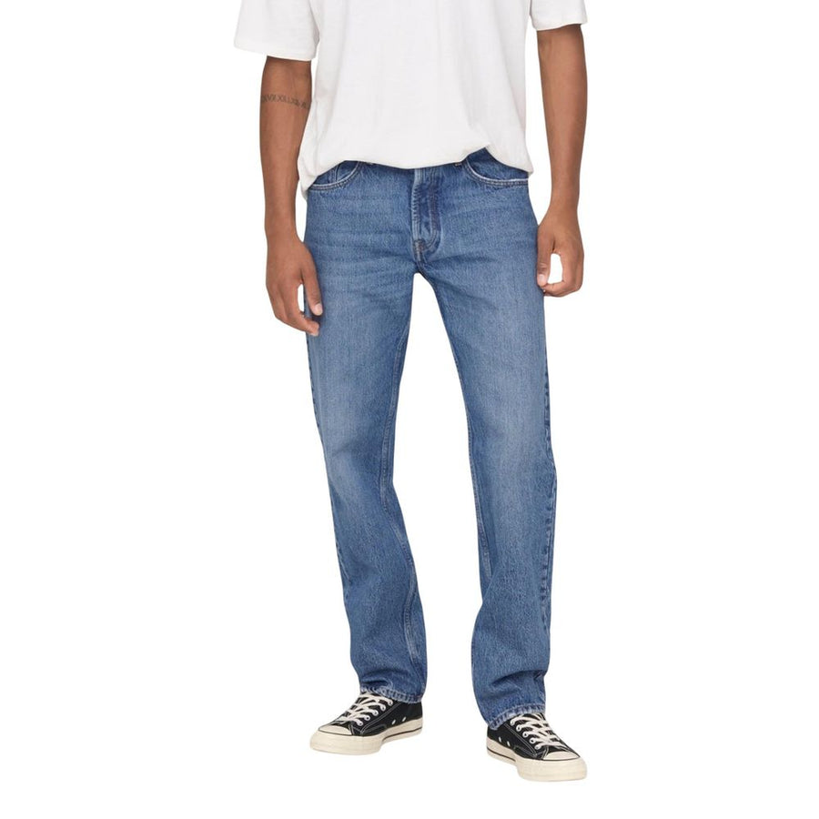 Blue Cotton Relaxed Fit Jeans