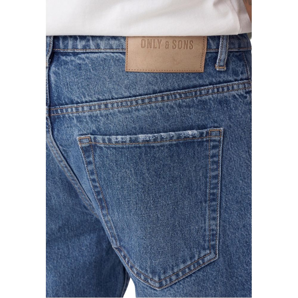 Blue Cotton Relaxed Fit Jeans
