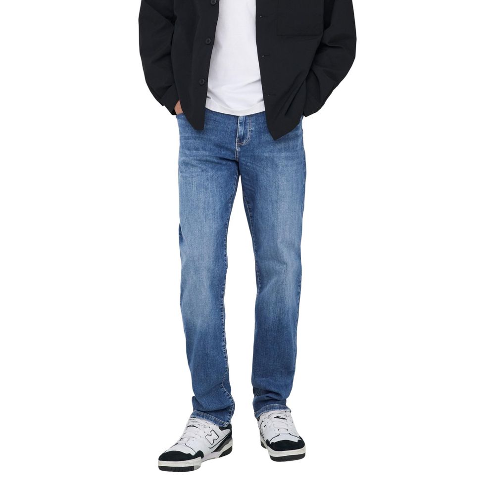 Blue Cotton Relaxed Fit Jeans