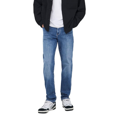 Blue Cotton Relaxed Fit Jeans