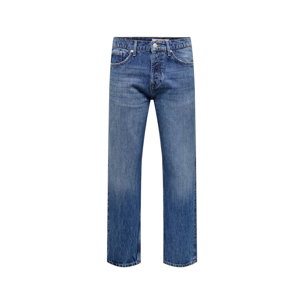 Blue Cotton Relaxed Fit Jeans