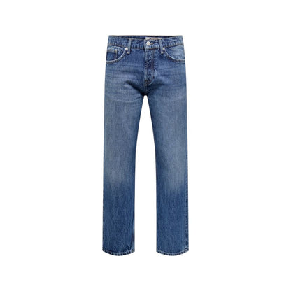 Blue Cotton Relaxed Fit Jeans