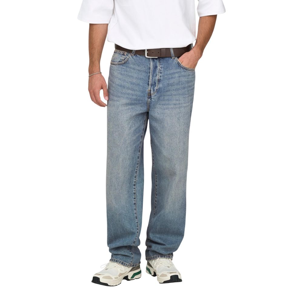 Blue Cotton Relaxed Fit Jeans