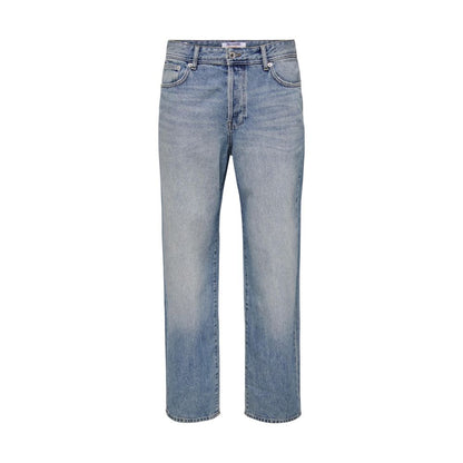 Blue Cotton Relaxed Fit Jeans