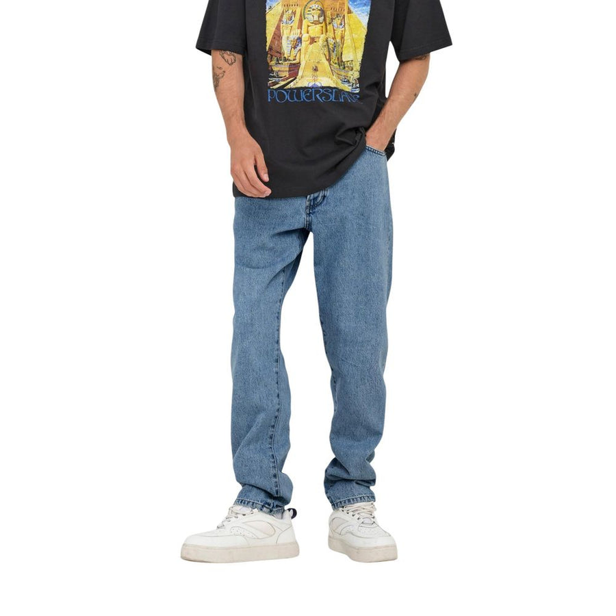 Light Blue Cotton Relaxed Fit Jeans