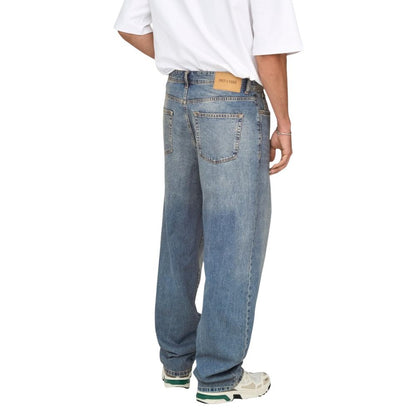 Blue Cotton Relaxed Fit Jeans