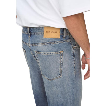 Blue Cotton Relaxed Fit Jeans