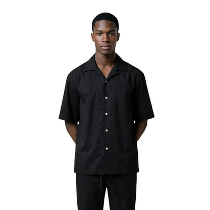 Black Cotton Shortsleeve Shirt
