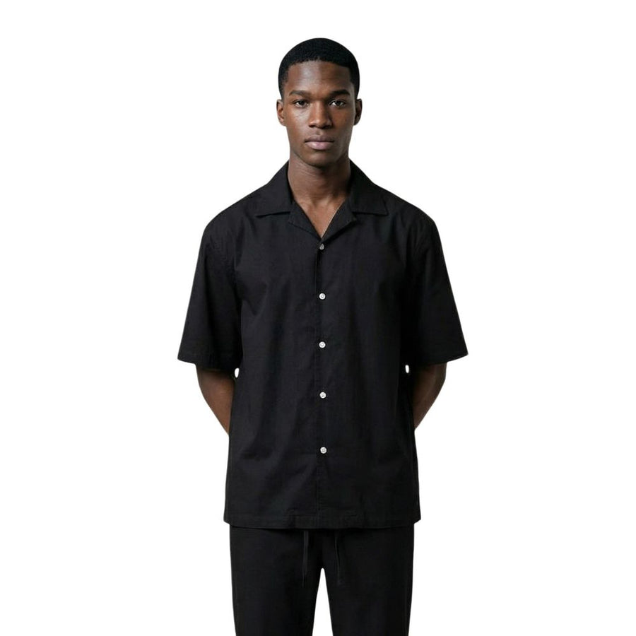 Black Cotton Shortsleeve Shirt