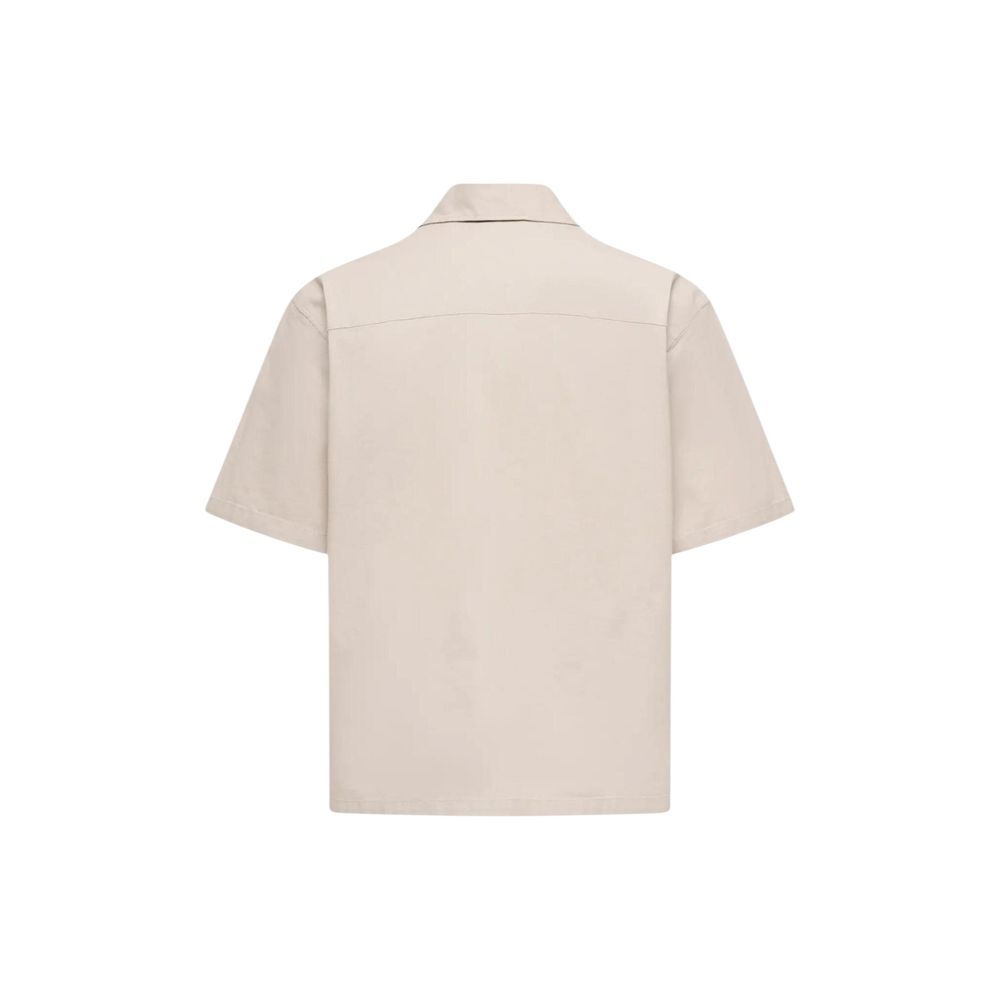 Beige Cotton Shortsleeve Shirt