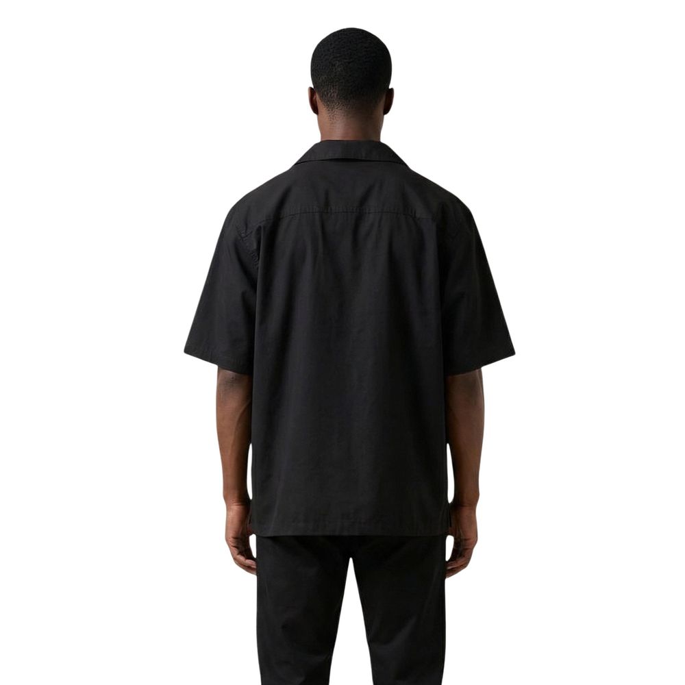 Black Cotton Shortsleeve Shirt