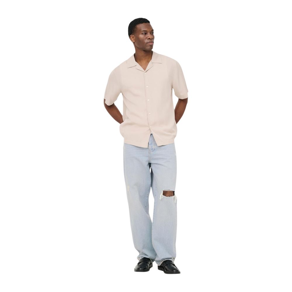 Beige Tencel Shortsleeve Shirt