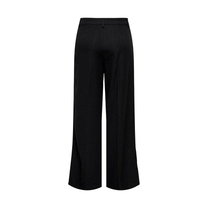 Black Viscose Casual Pants