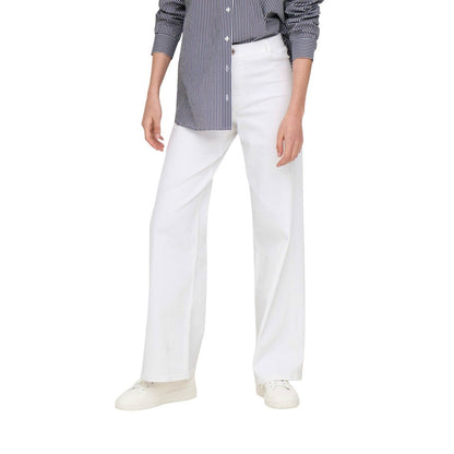 White Cotton Flared Pants