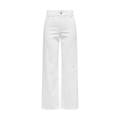 White Cotton Flared Pants