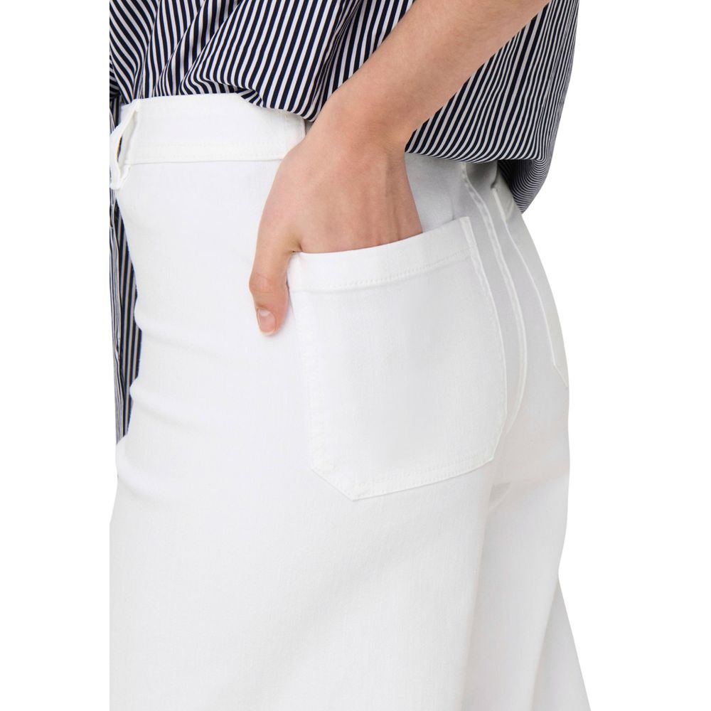 White Cotton Flared Pants