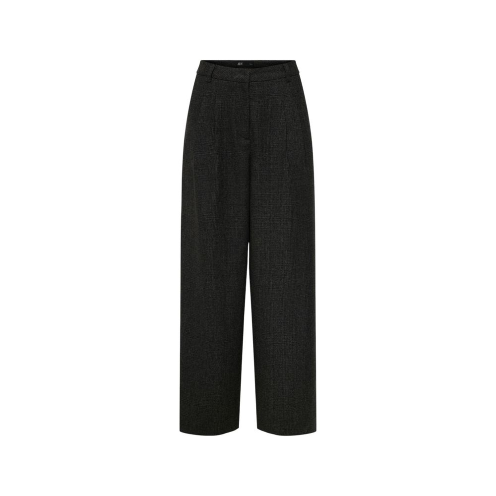 Black Polyester Flared Pants