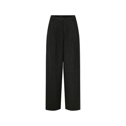 Black Polyester Flared Pants