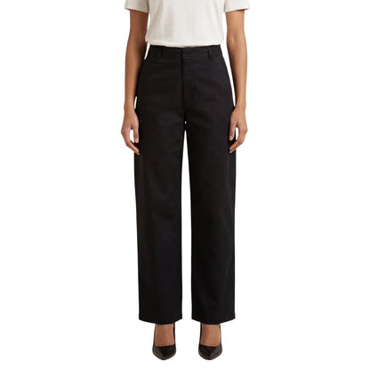 Black Cotton Casual Pants