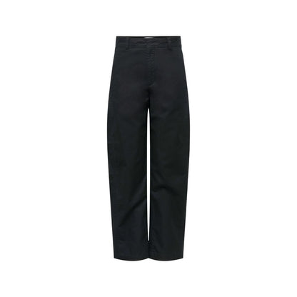 Black Cotton Casual Pants