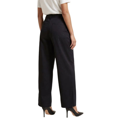 Black Cotton Casual Pants