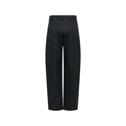 Black Cotton Casual Pants