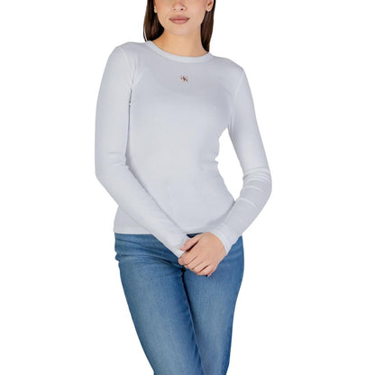 White Cotton Long Sleeve T-Shirt