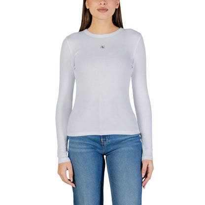 White Cotton Long Sleeve T-Shirt