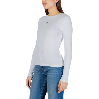 White Cotton Long Sleeve T-Shirt
