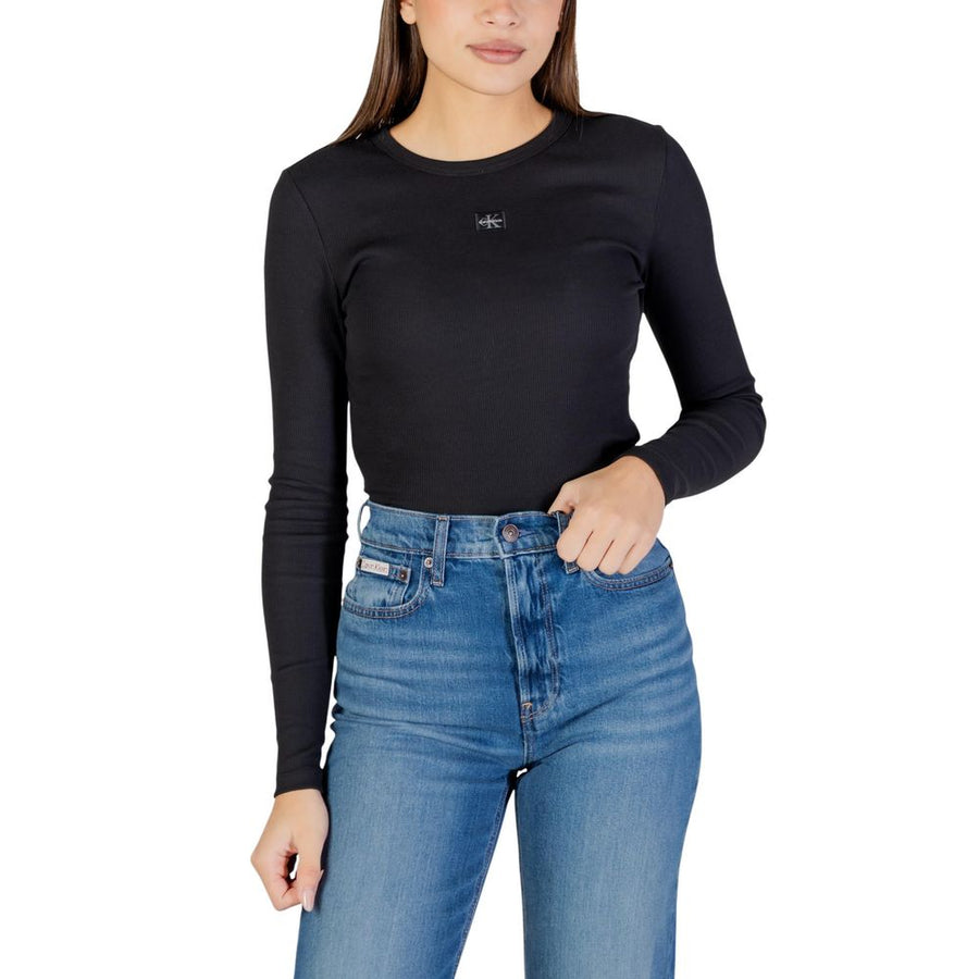 Black Cotton Long Sleeve T-Shirt