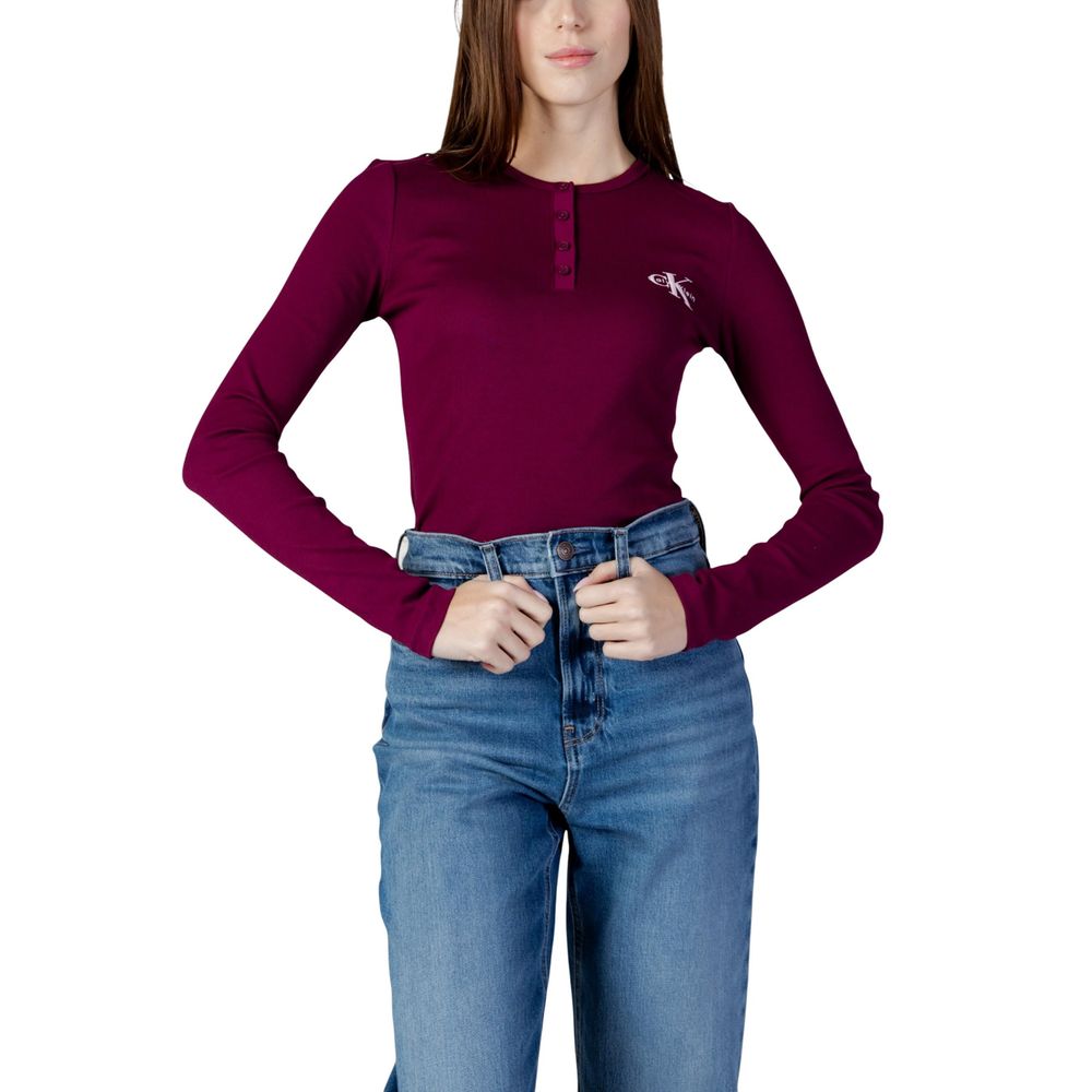 Bordeaux Cotton Long Sleeve T-Shirt