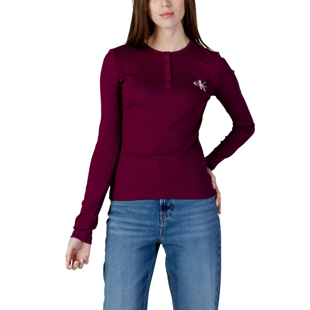 Bordeaux Cotton Long Sleeve T-Shirt